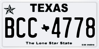 TX license plate BCC4778