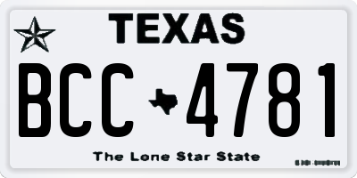 TX license plate BCC4781