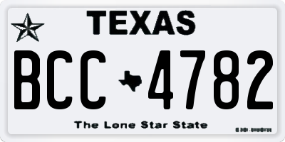 TX license plate BCC4782