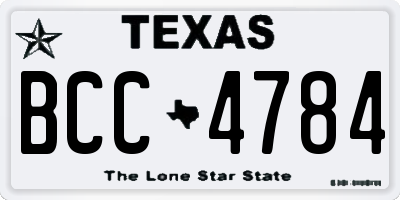 TX license plate BCC4784