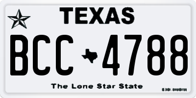 TX license plate BCC4788