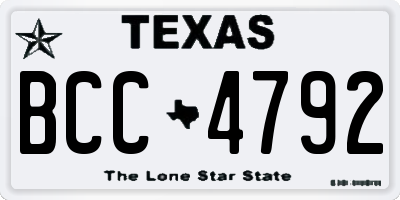 TX license plate BCC4792