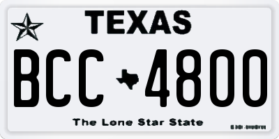 TX license plate BCC4800