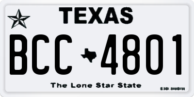 TX license plate BCC4801