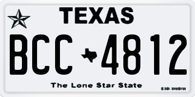 TX license plate BCC4812