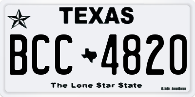 TX license plate BCC4820