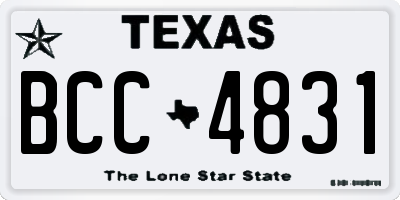 TX license plate BCC4831