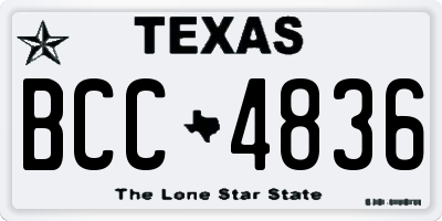 TX license plate BCC4836