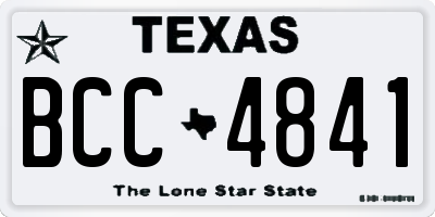 TX license plate BCC4841