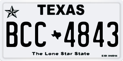 TX license plate BCC4843