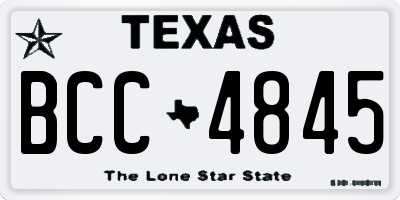 TX license plate BCC4845