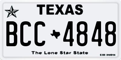 TX license plate BCC4848