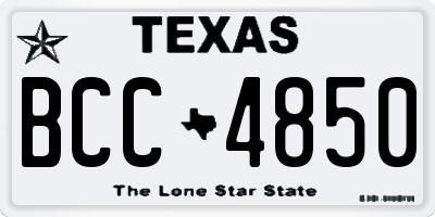TX license plate BCC4850