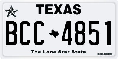 TX license plate BCC4851