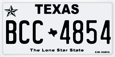 TX license plate BCC4854
