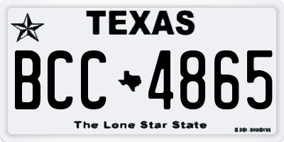 TX license plate BCC4865