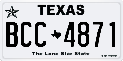 TX license plate BCC4871