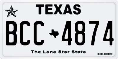 TX license plate BCC4874