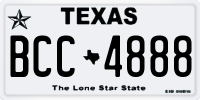 TX license plate BCC4888