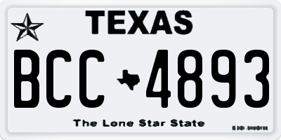 TX license plate BCC4893