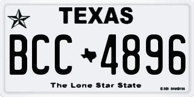 TX license plate BCC4896