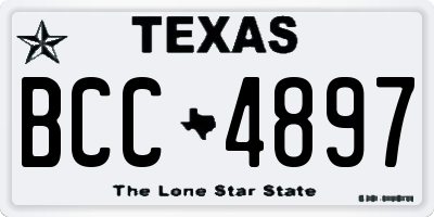 TX license plate BCC4897