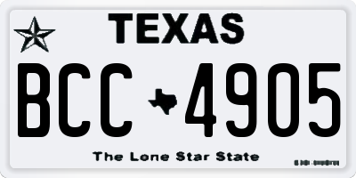 TX license plate BCC4905