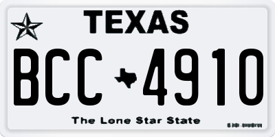 TX license plate BCC4910
