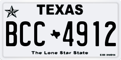 TX license plate BCC4912
