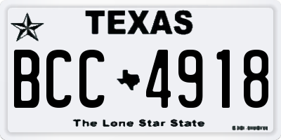 TX license plate BCC4918