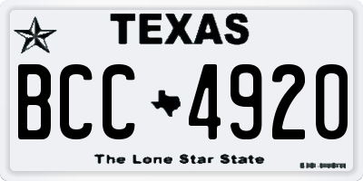 TX license plate BCC4920
