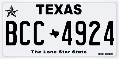 TX license plate BCC4924