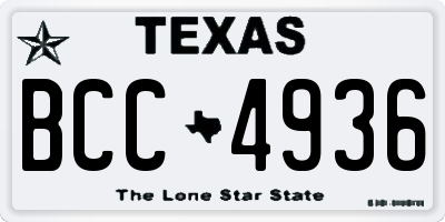 TX license plate BCC4936