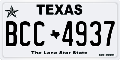 TX license plate BCC4937