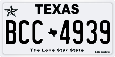 TX license plate BCC4939