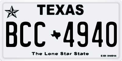TX license plate BCC4940