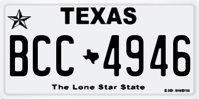 TX license plate BCC4946