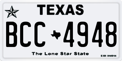 TX license plate BCC4948