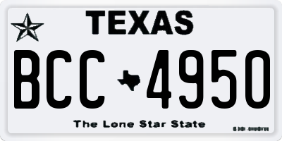 TX license plate BCC4950