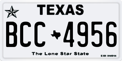 TX license plate BCC4956