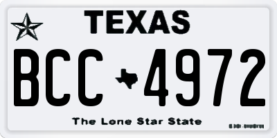 TX license plate BCC4972