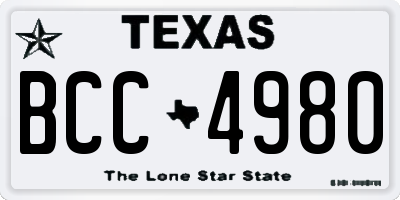 TX license plate BCC4980