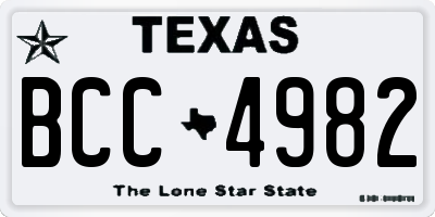 TX license plate BCC4982