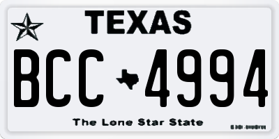 TX license plate BCC4994