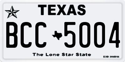 TX license plate BCC5004