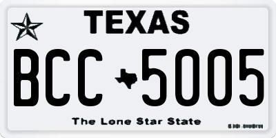 TX license plate BCC5005