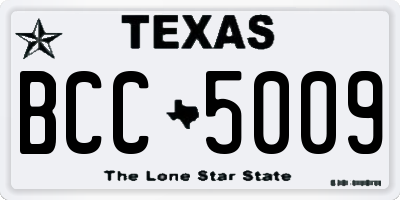 TX license plate BCC5009