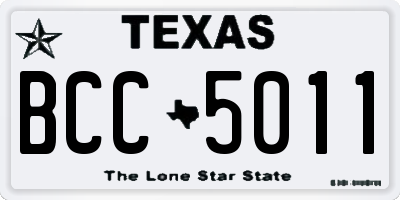TX license plate BCC5011