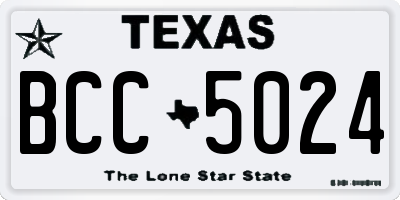 TX license plate BCC5024