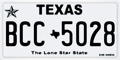 TX license plate BCC5028